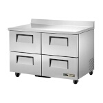 True TWT-48D-4-HC - Work Top Refrigerator, two-section, (4) drawers, stainless steel front
